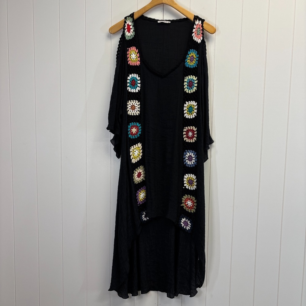 Cellabie Women Boho Festival Crochet High Low Dress Size OS Hippie Whimsigoth